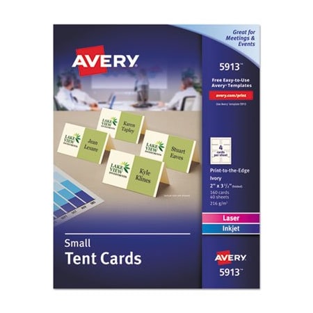 Avery Dennison Avery, Small Tent Card, Ivory, 2 X 3 1/2, 160PK 5913